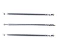 3X Antenne radio AM, FM télescopique en métal, pièce 7, longueur 75 cm, argent