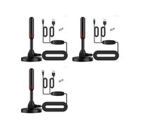 3X Antenne TV Intérieure HD, Antenne TV Numérique Intérieure 120 Miles avec Prise en Charge de L'Amplificateur de Signal 4K/1080P/UHF/VHF/TNT HDTV