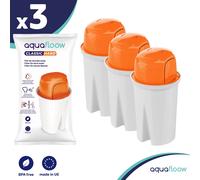 3x Aquafloow Classic filtre dur pour les jarres filtrantes à cartouche Classic | Réduit les minéraux : calcium et magnésium, élimine : chlore, pesticides, métaux lourds, impuretés mécaniques