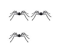 3X Araignée Noire de 50 cm, Décoration D'Halloween, Accessoire de Maison Hantée, Décor Géant Intérieur et Extérieur