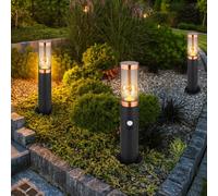 3x Außenstehlampe Lampe à Pied Détecteur de Mouvement Itinéraires Jardin H 45 CM