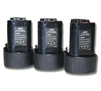 3x Batterie Li-Ion 2000mAh (10.8V) vhbw pour outils SH01Z, WT01, WT01W, WT01Z, LCT204, LCT204W comme Makita 194550-6, 194551-4, BL1013, BL1014.