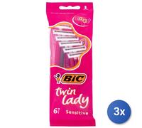 3x Bic Rasoirs Rade Et Jetables Lady 6 Pièces Twin 2 Lames
