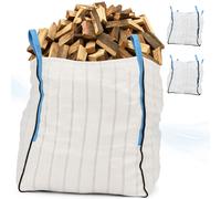 3x Big Bag pour bois de chauffage BigBag pour 1m³ BigBag respirant 90x90x110 cm Grand - Haute stabilité jusqu'à 1500kg, BigBags avec 4 boucles (sans bois)