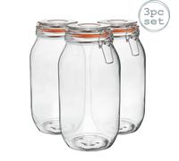 3x bocaux stockage verre BISCUIT / CONSERVATION, AIMISSION, SCELLÉE 200 ML CLEAR