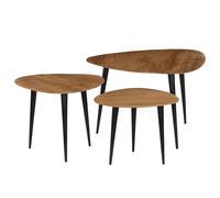3x Bois d'Acacia Massif Tables Basses Table d'Appoint Table Gigogne vidaXL