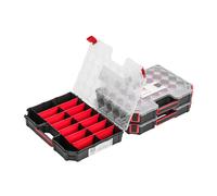 Lot de 3 boîtes de rangement pour petites pièces - 284 x 390 x 60 mm - Boîte de tri avec couvercle transparent mallette de tri boîte à outils boîte de rangement boîte avec compartiments amovibles
