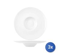3X Bol À Pâtes En Porcelaine Blanche 33Cm -2807/R H&H