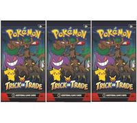 3X Booster Pokemon - Trick Or Trade 2024 (Edition Anglaise Officielle, 3 Cartes par Booster, Scellé & Protégé)