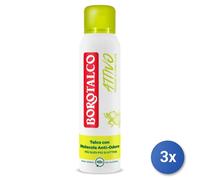 3X Borotalco Déodorant Spray 150 ML. Actif Cèdre/Lime Fabriqué En Italie