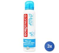 3X Borotalco Déodorant Spray 150 ML. Actif Sels Marins Fabriqué En Italie
