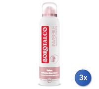 3X BOROTALCO Déodorant Spray 150 ML. Invisible Rose Fabriqué En Italie