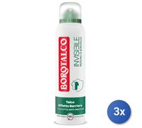 3X Borotalco Déodorant Spray 150 Ml. Invisible Vert Fabriqué En Italie