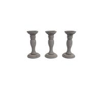 3x bougeoir T361, chandelier, style shabby, vintage, hauteur 24cm gris