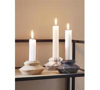 3x bougeoirs en optique marbre, qualité lourde, Ø 8 cm, bougeoirs sur tige, bougeoirs pour bougies de table