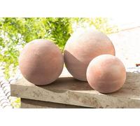 3x boule décorative en terre cuite, Ø 8 - 10 - 12 cm, boule de jardin, boule pour salon & balcon, décoration de jardin pour l'extérieur