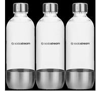 3x BOUTEILLE SATURATEUR SODASTREAM ARGENT 1L ACIER MÉTAL SANS BPA