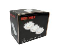3x Briloner Downlights LED Blanches IP44 3x 5,5W 470lm 3000K Dimmable 3Niveaux