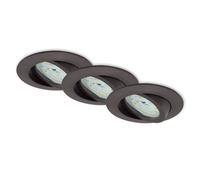 3x Briloner LED Encastrée Ronde Eisengrau 6,5W Module Orientable Dimmable