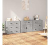 3x Buffets Bois d'Ingénierie Armoire de Rangement Salon Multicolore vidaXL