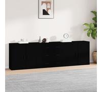 3x Buffets Bois d'Ingénierie Armoire de Rangement Salon Multicolore vidaXL