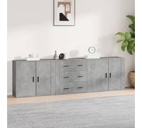 3x Buffets Bois d'Ingénierie Armoire de Rangement Salon Multicolore vidaXL
