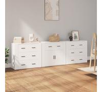 3x Buffets Bois d'Ingénierie Armoire de Rangement Salon Multicolore vidaXL