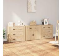 3x Buffets Bois d'Ingénierie Armoire de Rangement Salon Multicolore vidaXL