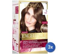 3X Bundle L'Oréal Paris Excellence Crème Châtain Clair 5