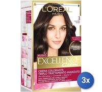 3X Bundle L'Oréal Paris Excellence Crème Châtain Foncé 3
