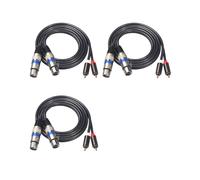 3X Câble Audio Hifi 2 Rca Mâle Vers Xlr 3 Broches Femelle Amplificateur de Console de Mixage Double Rca Vers Double Xlr Shileded Câble