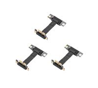 3X Câble D'Extension PCIE X1 Double Câble D'Extension PCIe 3.0 X1 à X1 à Angle Droit à 90 Degrés 8 Gbps PCI Express 1X Carte de Montage 5 cm
