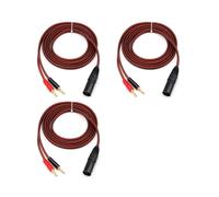 3X Câble Haut-Parleur XLR Vers Banane, Câble Audio XLR 3 Broches Mâle Vers Double Fiche Banane, Prise 4 mm Plaquée Or Vers XLR3 Pro HiFi