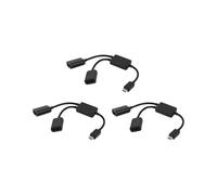 3X Cable Hote Micro-Usb, Micro-Usb Male Vers 2X Type A Dual Usb Femelle Otg Adaptateur Convertisseur Hub pour Android Tablette Pc et Telephone