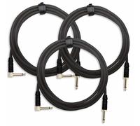 3x CABLE INSTRUMENTS GUITARE AMPLIFICATEUR AUDIO CONNECTEUR JACK NOIR 3M SET