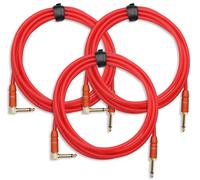 3x CABLE INSTRUMENTS GUITARE AMPLIFICATEUR AUDIO CONNECTEUR JACK ROUGE 3M SET