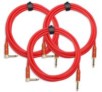 3x CABLE INSTRUMENTS GUITARE AMPLIFICATEUR AUDIO CONNECTEUR JACK ROUGE 3M SET