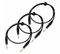 3x Cable Jack 6,3 mm Stereo Guitare Basse Haut-Parleur Instruments de Musique 1m