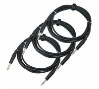 3x Cable Jack Professionnel Stereo 6.3mm Guitare Basse Batterie Electronique 3 m