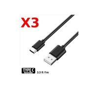 3X Câble Type C Universel pour Samsung / Sony / Wiko / LG /HUAWEI PACK X3 Noir