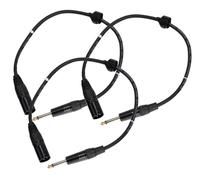 3x Câble XLR 3-Pin Mâle vers Jack 6.35mm (1/4'') Mono Audio Premium Chrome 0,5m