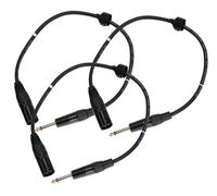 3x Câble XLR 3-Pin Mâle vers Jack 6.35mm (1/4'') Mono Audio Premium Chrome 0,5m