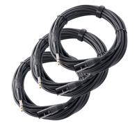 3x Cable XLR 3-Pin Mâle vers Jack 6.35mm (1/4) Stereo Audio Premium Chrome 10m