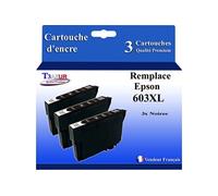 - 3x Cartouches compatibles avec Epson Expression Home XP2100, XP2105, XP-2100, XP-2105, 603, 603XL - Noire