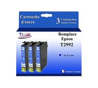 - 3x Cartouches compatibles avec Epson T2992 (série Kiwi) - Cyan