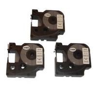 3x Cassette Ruban Cartouche 12mm vhbw noir sur bland pour Dymo LabelManager 450, 450D, 500, 500TS, PC II comme D1, 45013. G