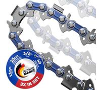 3X Chaîne Tronçonneuse Coupe Nette 25cm 3/8" LP 1,1 mm 40 Maillons