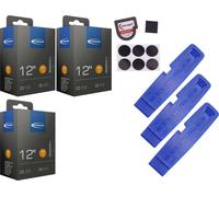 3x Chambre à air Schwalbe 47-203 (12x1.75) DV 32mm valve Dunlop + démonte-pneu