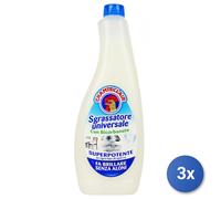 3x Chanteclair Dégraissant Recharge 600 Ml Bicarbonate Blanc Fabriqué En Italie