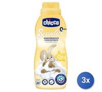 3X Chicco Assouplissant 750 Ml. Bébé 0+ Concentré Tender Tendre Caresse